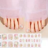 Toe Gel Nail Sticker Hardens For UV Lamp Curing Gel Stickers Waterproof Korean Full Cover Waterproof Polish Wraps Foot Strips 5