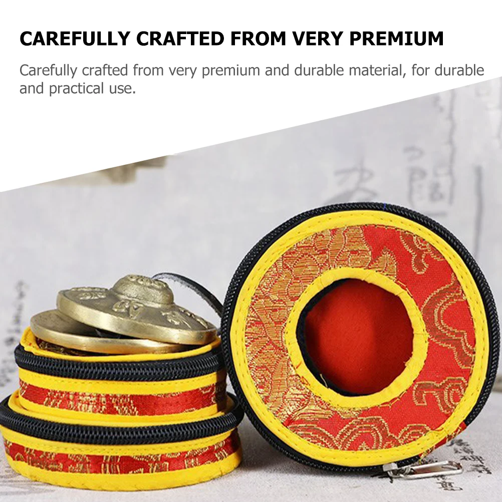 Storage Box Bell Ring Set Suitcase Tibetan Tingsha Bells Pouches for Meditation