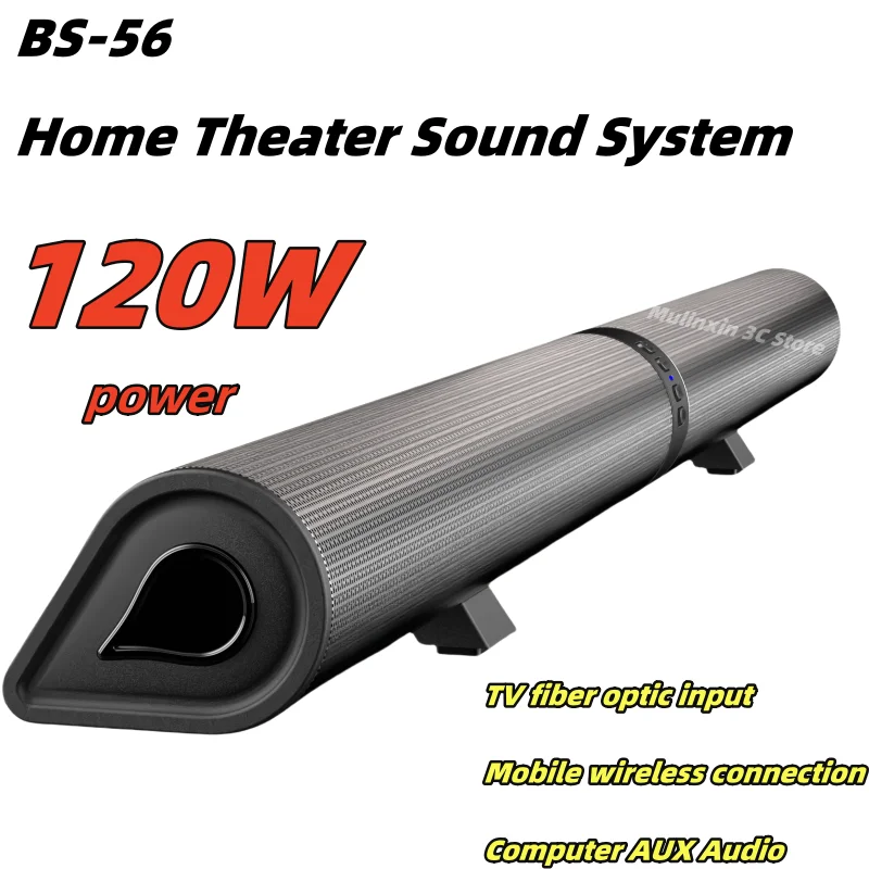 

Bluetooth-колонки BS56, 120 Вт, AUX/BT/OPT/FM