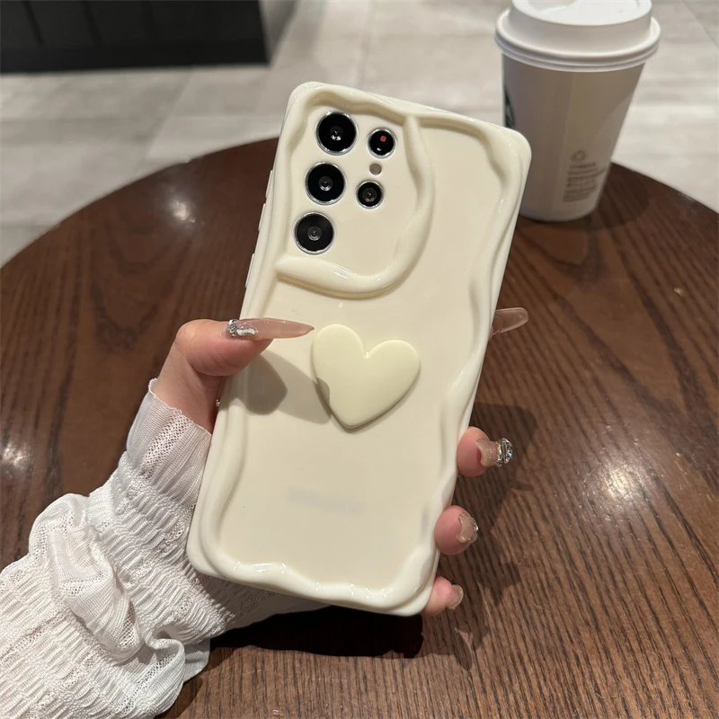 Silicone Phone Case With 3d Heart Design For Samsung Models_voghion.com
