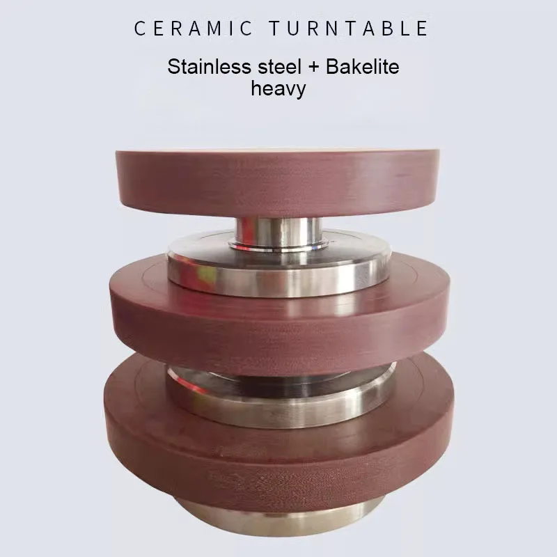 

16cm Heavy Pottery Wheel Yixing Handmade Purple Clay Pot Tool Stainless Steel Turntable Bakelite Double Bearing Artist Supplies