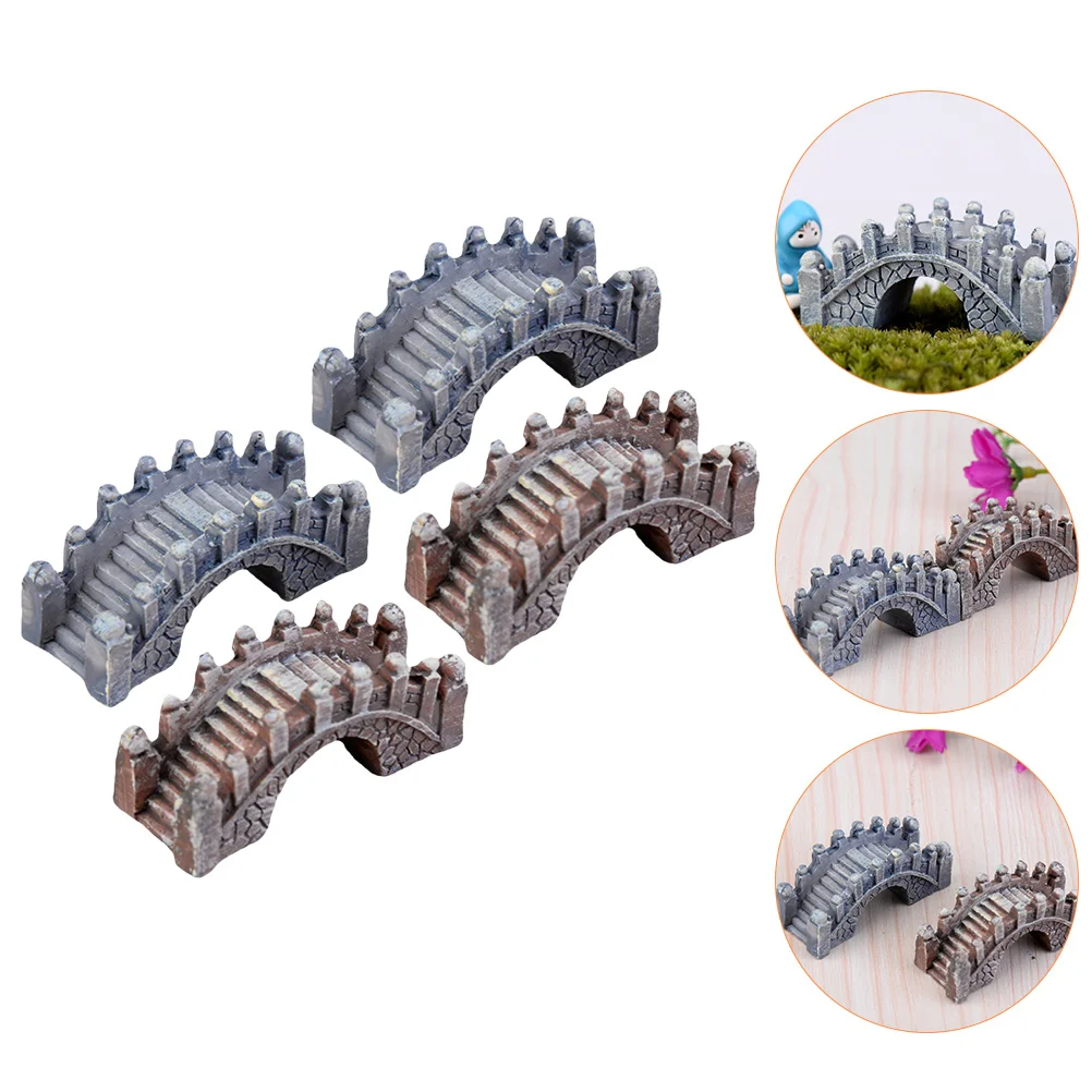 

Nuobesty Mini Garden Miniature Bridge Figurine Micro Landscape Miniature Resin Garden Decoration Plant Pot Fairy Ornament