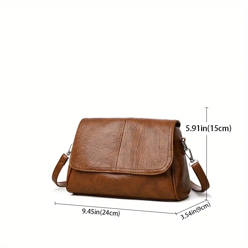 Vintage Handbag Crossbody Bag, Large Capacity Multi Compartment Shoulder Purse, Everyday & Formal Bag for Work, Travel, Shopping