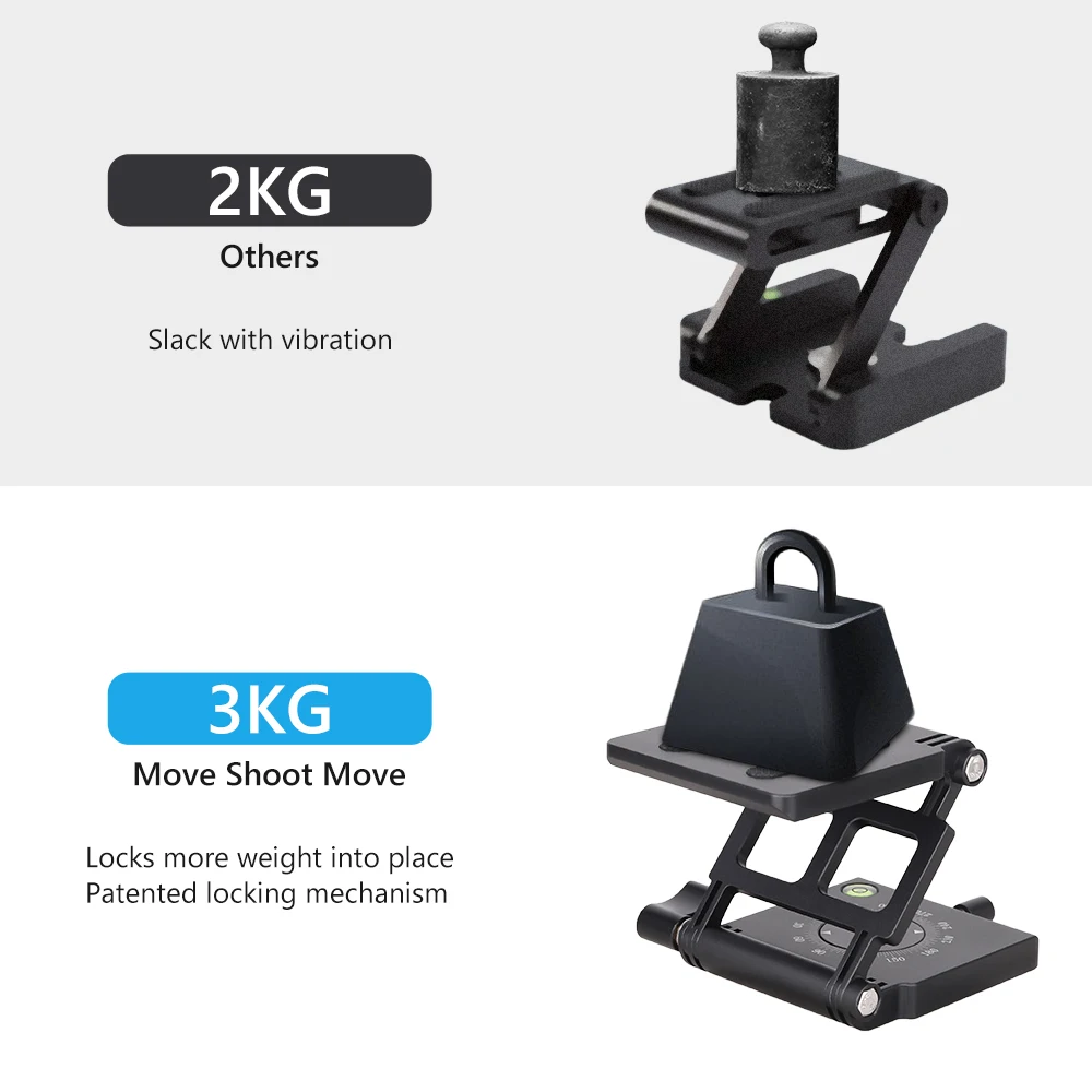 ARTCISE ZH10 Upgraded Z-Flex Tilt Folading Aluminum Alloy 360&deg; Panoramic Tripod Head with 2 Adjust Knob for DSLR Camera Load 3kg