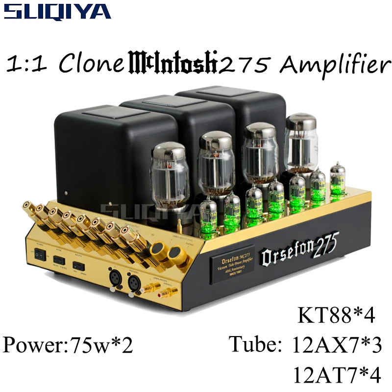 Suqiya-Clone 1:1 Mcintosh Mc275 Amplificatore A Tubo Classic Hifi High-Fidelity 2*75W Kt88 * 4 12 Ax7 * 3 12 At7 * 4 Amplificatore Di Potenza Bilancia