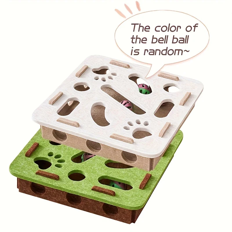 Interactive Cat Toy - Maze Tunnel  Bell for Playtime  Mental Engagement
