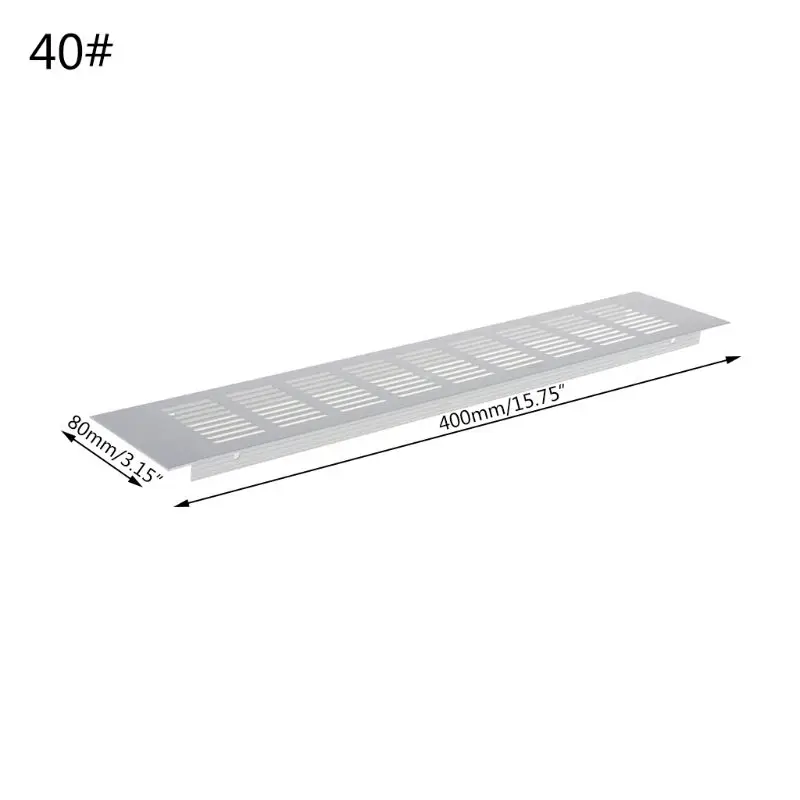 

80MM Wide Rectangle Aluminum Air Vent Ventilation Grille Cover Closet Shoe Cabinet Air Conditioner 15/20/25/30/40/50cm Dropship