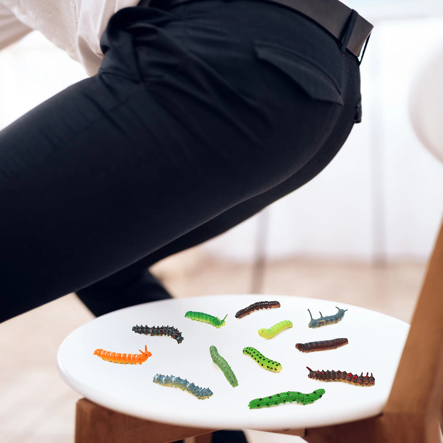 5-15PCS/Set Mini Simulated Caterpillar Prank Animals Model Crawling Insect Action Figures Educational Toys For Kids and Friends 6