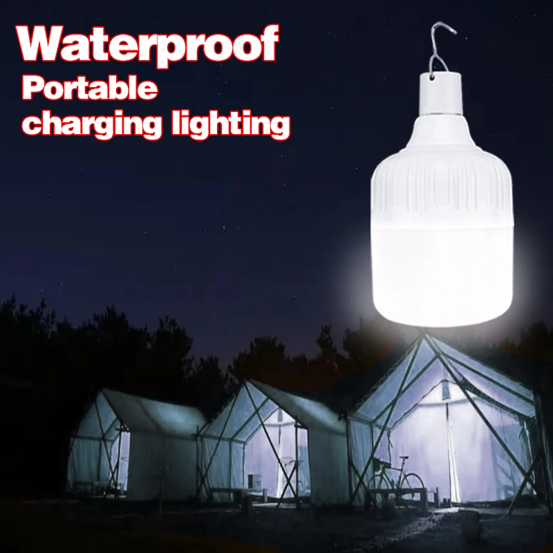 

Portable Emergency Lights USB Rechargeable LED Lantern Hook Outdoor Adjustable Tent Lamp BBQ fishing Camping Lighting Bulb.