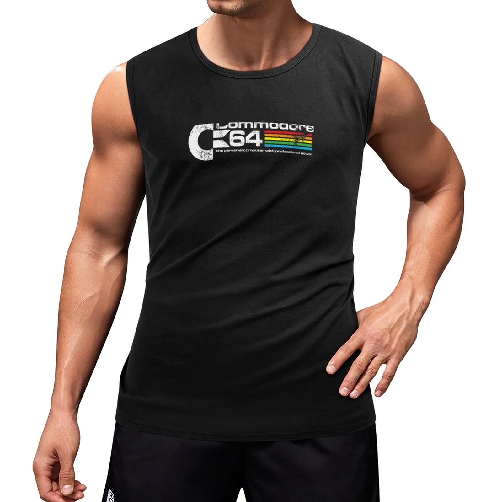 New Commodore 64 Canotta Body Man T Shirt Training Weight Vest