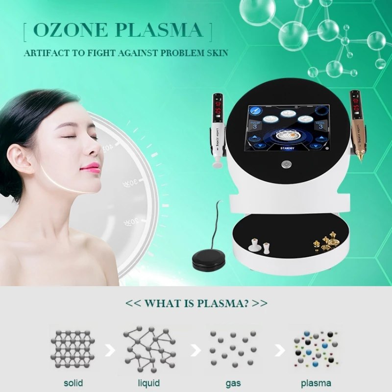 Ozone Plasma RF 2in1 Face Care Machine Wrinkle Removal Firm Lifting Therapy Facial Skin Rejuvenation Patches Acne Removal Women