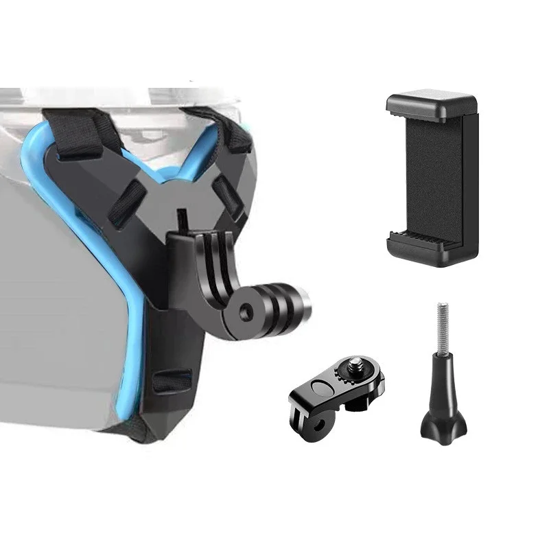 Lot de 6 fixations universelles pour GoPro, incluant supports adhésifs et sangles, prêts à l'emploi.
