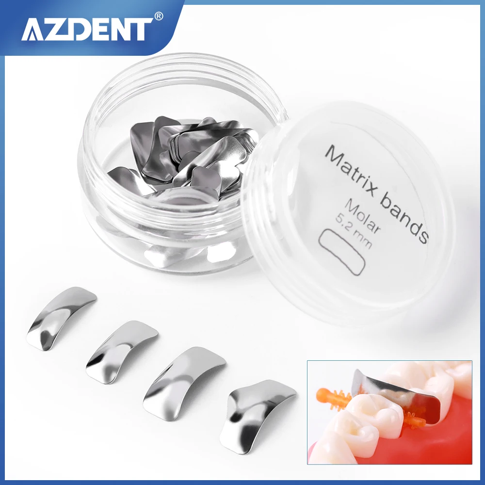 

AZDENT Dental Metal Matrices Sectional Contoured Matrix Refill Dentistry Resin Clamping Seperating Ring Autoclavable Dental Tool