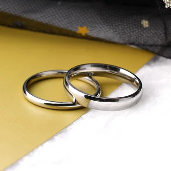 2/4/6/8MM Fashion 316 Titanium Stainless Steel Ring Wholesale Laser Silver Color Jewelry for Men Woman Wedding Punk Men's Ring 1