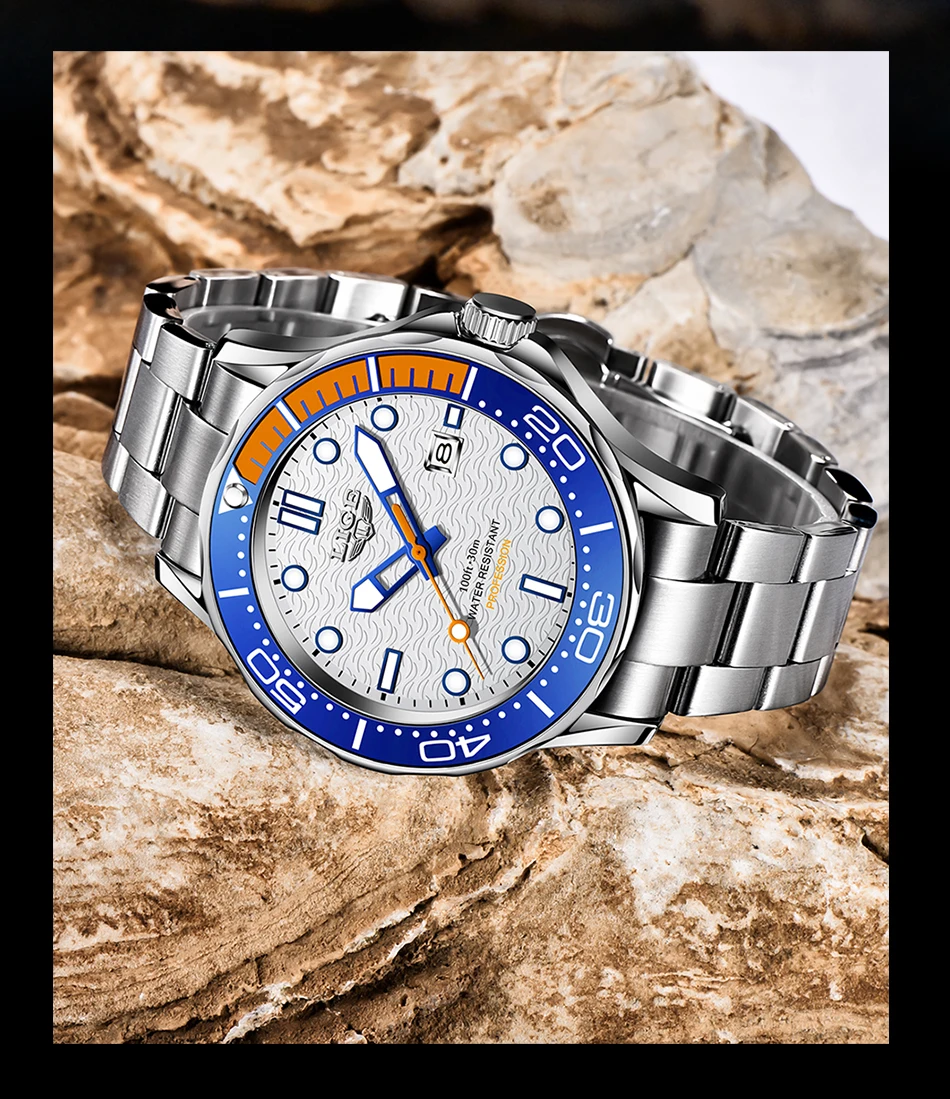 2022 LIGE New Business Mens Watches Top Brand Luxury Dive Watch For Men Waterproof Date Clock Sport Watch Relogio Masculino+Box