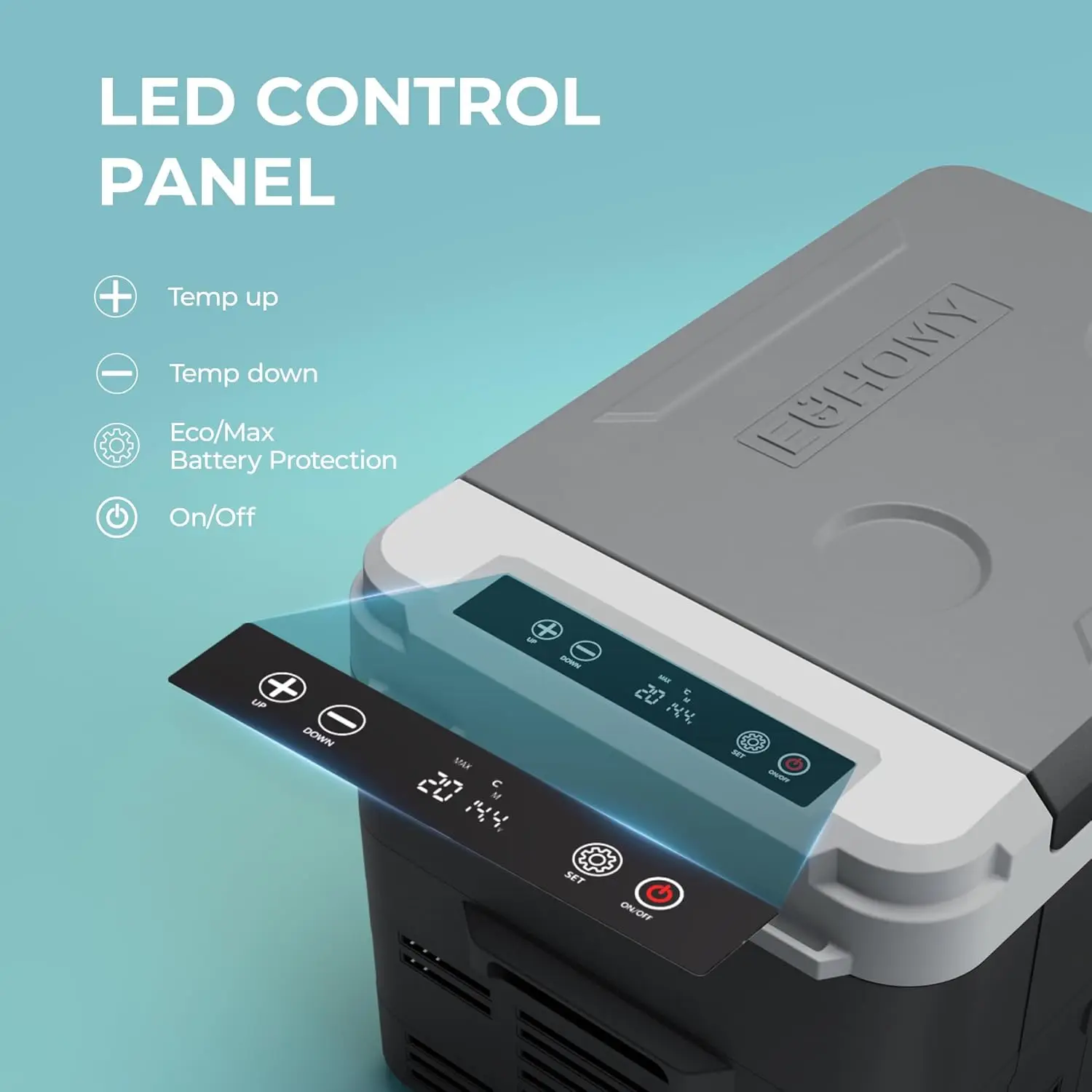 EUHOMY 12V 17 Quart Compressor Electric Cooler with APP Control, Compatible with Car Fridge 12/24V DC and 120-240V AC Power