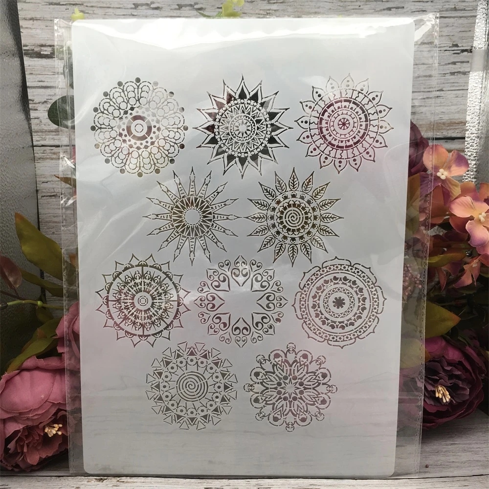 A4 Leaves Texture Decorative Stencil for DIY Projects and Wall Art