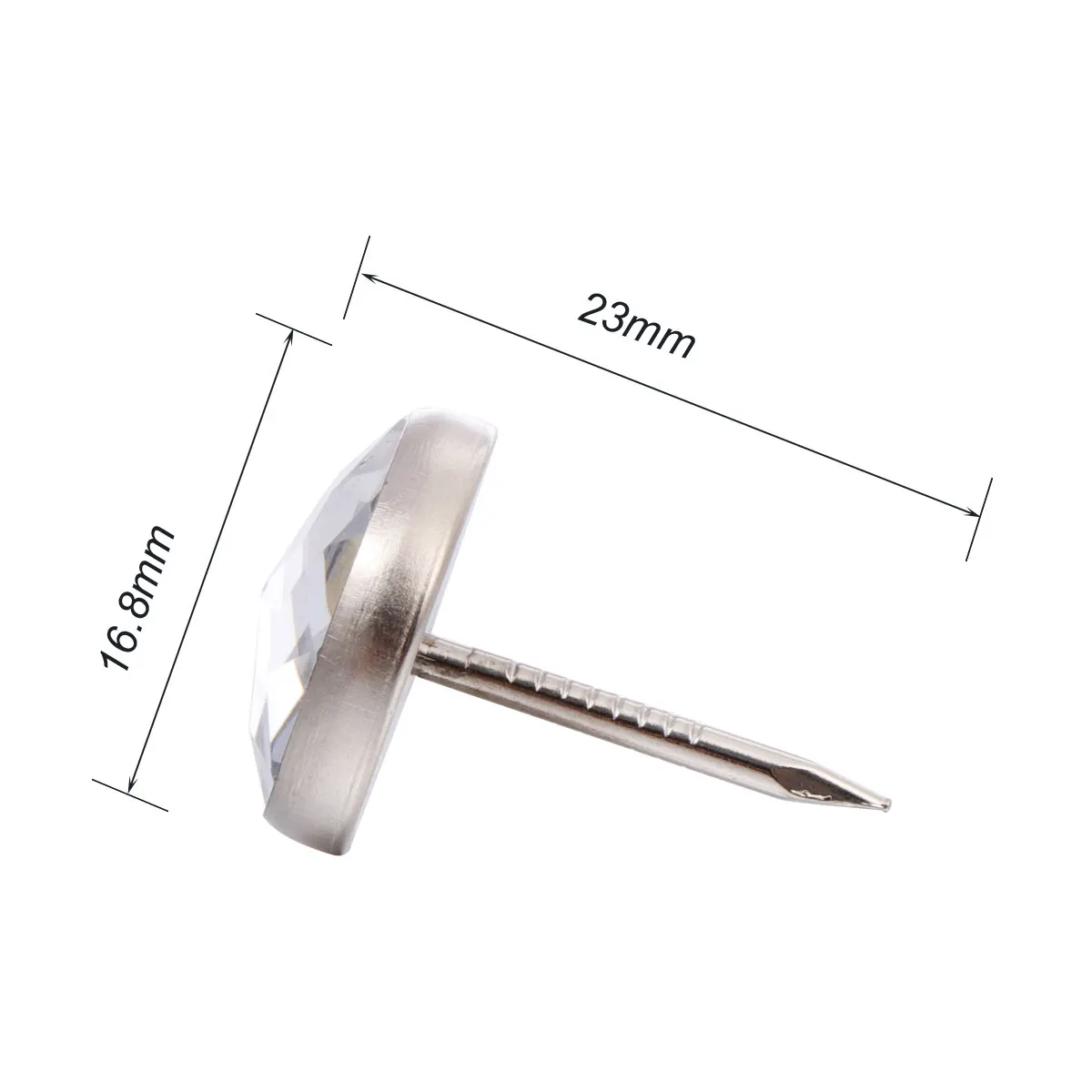 30개 크리스탈 장 못, 소파 장 못, 가구용 못, 바느질 DIY 공예용 못 (흰색, 직경 16.8mm)