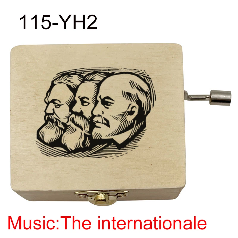 Wooden The Internationale hand Music Box Musical Box Gift For father mother family friends grandfather new year birthday gift 3