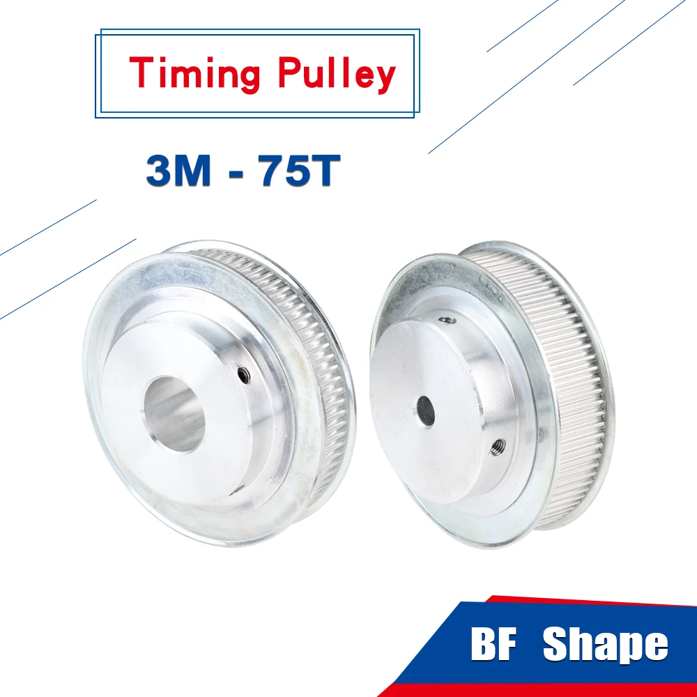

Timing Pulley 3M-75T Circular Arc Tooth BF Shape Inner Bore 8/10/12/14/15/20 mm Aluminum Pulley For 3M-Timing Belt Width 10 mm