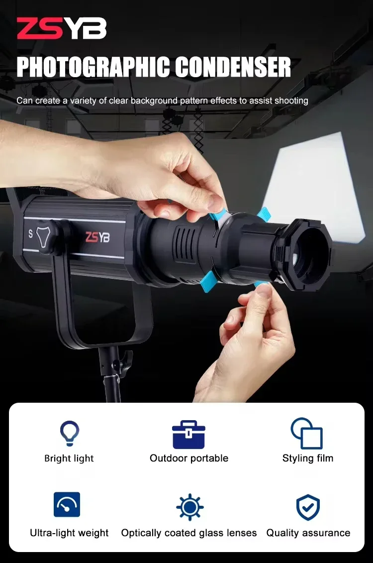 ZSYB YG90 19 36 Degrees Built-in Filter Bowens Mount