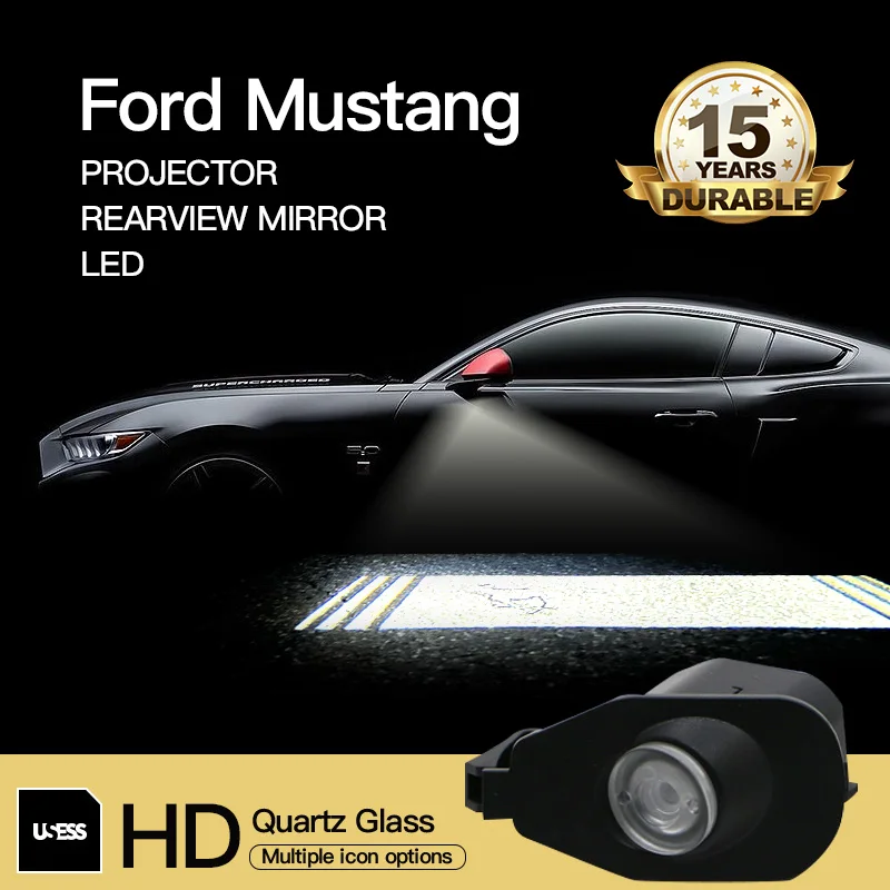 2X LED Rearview Mirror for Ford Mustang Lamp Car Side Icon Laser 2013 ...