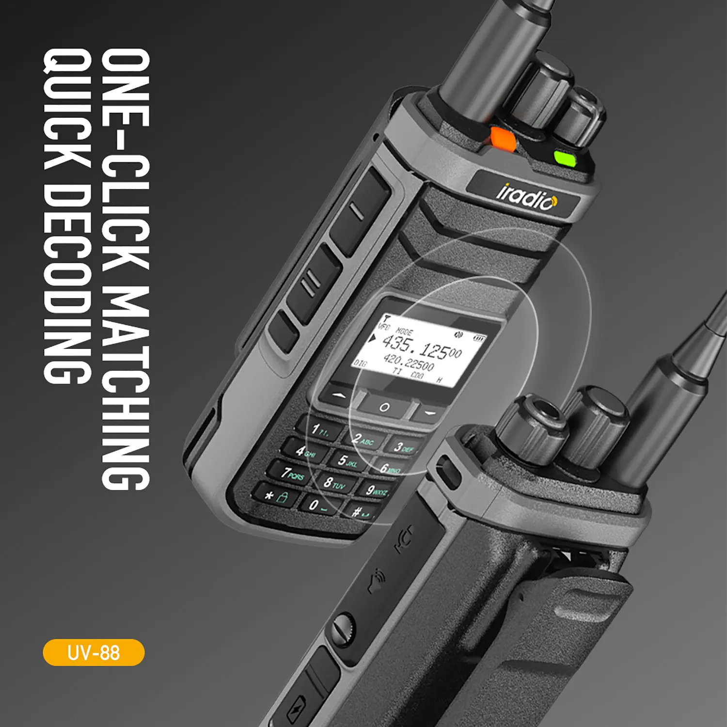 Iradio UV-88 GPS Ham Walkie Talkie Shortwave UV88 Portable