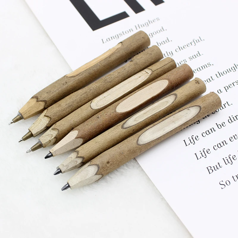 5 PCs/Pack Branch And Twig Wooden Graphite Pencils Personality Overvalue Art Work Crafts Gel Pens Stationary School Writing Tool - 2
