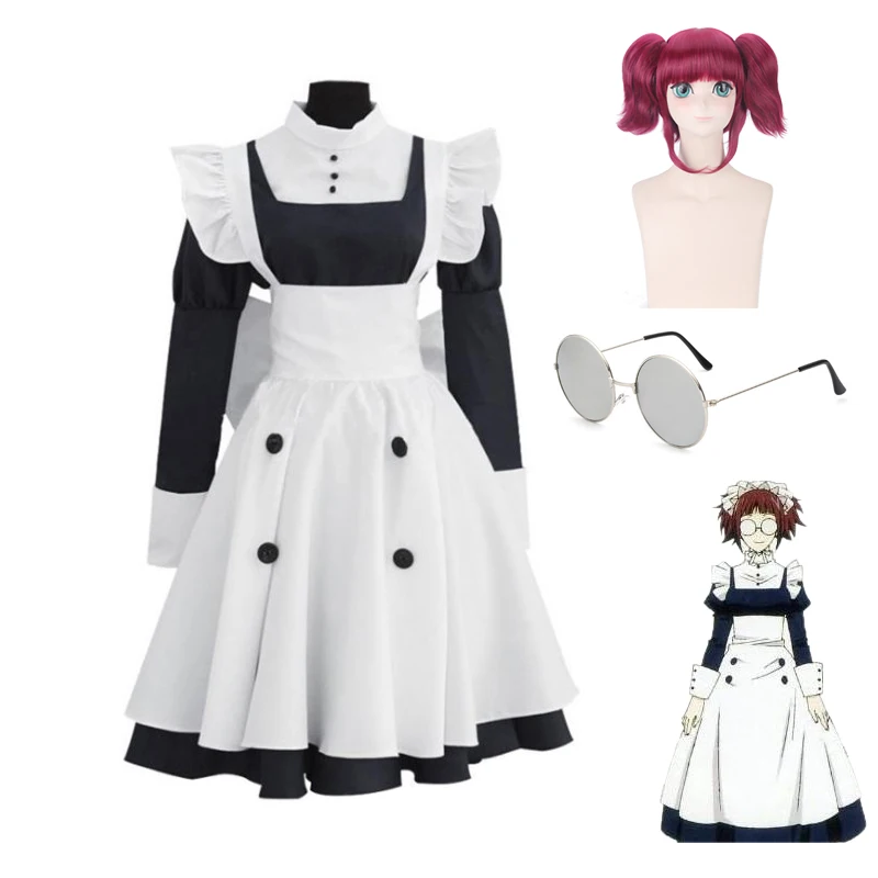 

Anime Black Butler Mey Rin Cosplay Costumes Maid Uniforms Suits Outfits Apron Dresses Wig Glasses Sets Halloween Carnival Party