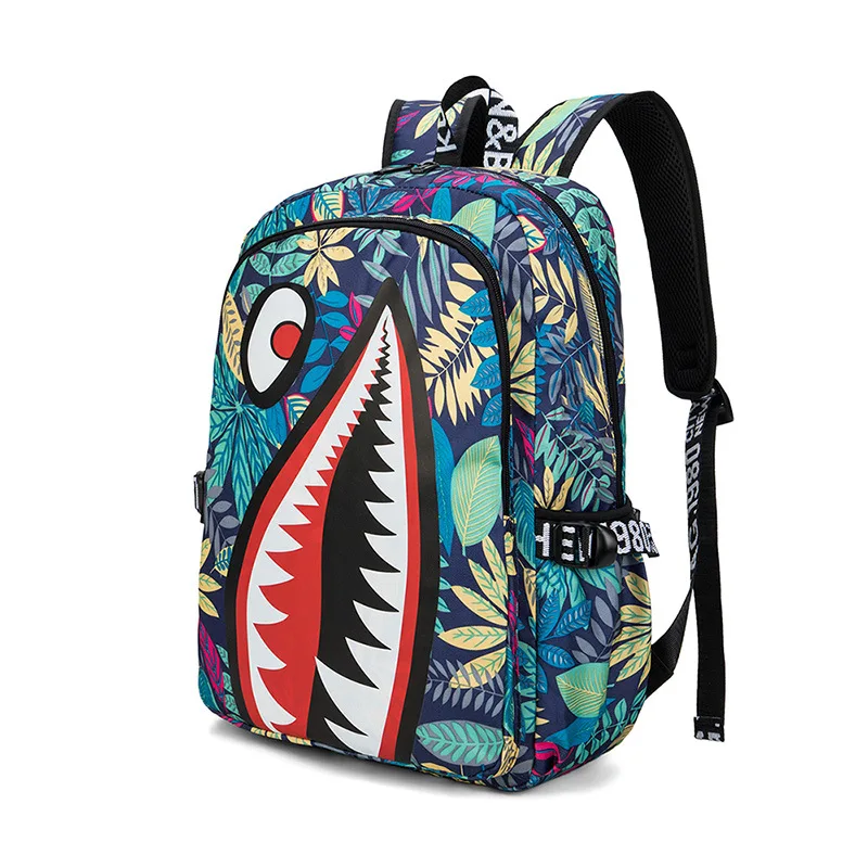 WELLFLYHOM Kids School Backpack For Boys & Girls – Shark Design, Lightweight Bookbag For Middle School