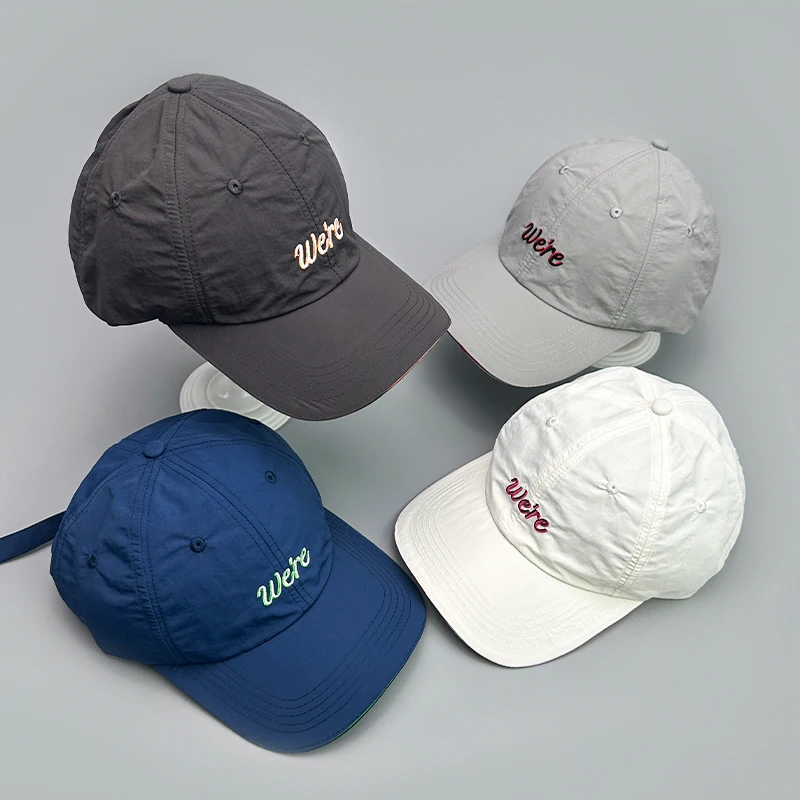 

Street Letter Embroidery Quick Drying Baseball Hats Colored Edges New Unisex Breathable Outdoor Sunshade Versatile Peaked Caps