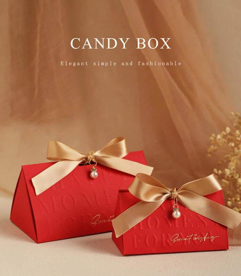 50PCS Kraft Paper Candy Gift Boxes with Ribbons – DIY Folding Favor Boxes for Wedding, ... - SKU FGB60959 - UGI Packaging