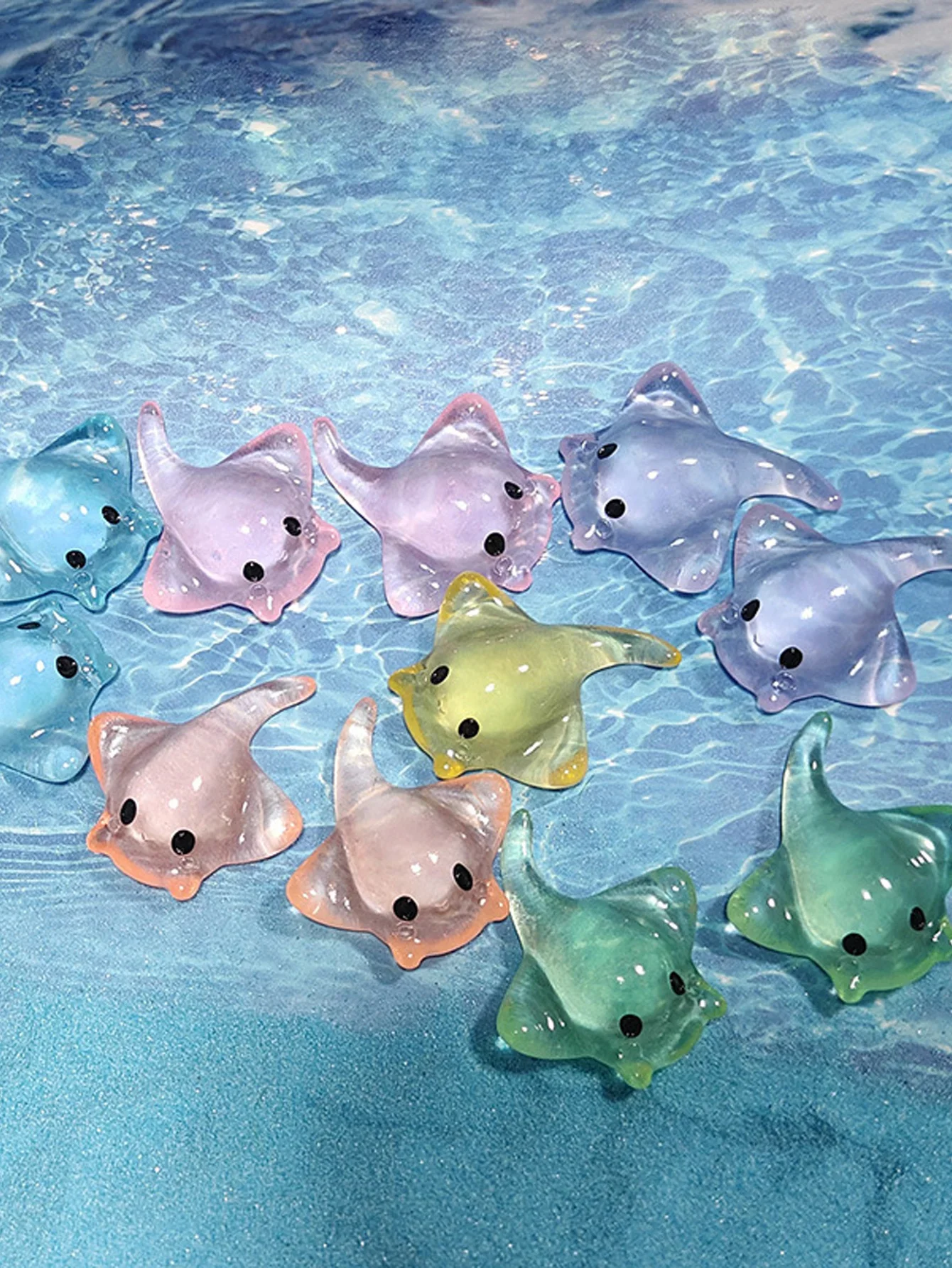 6/12/20PCS süße Mini Stingray leuchtende kleine Ornament leuchten im Dunkeln Miniaturen Schildkröte Mikro Landschaft Home Decor Geschenk – Detail 11