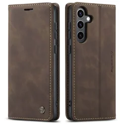 Premium Flip Leather Card Wallet Cover - Versatile Luxury Phone Case - S25 Edge (Coffee)