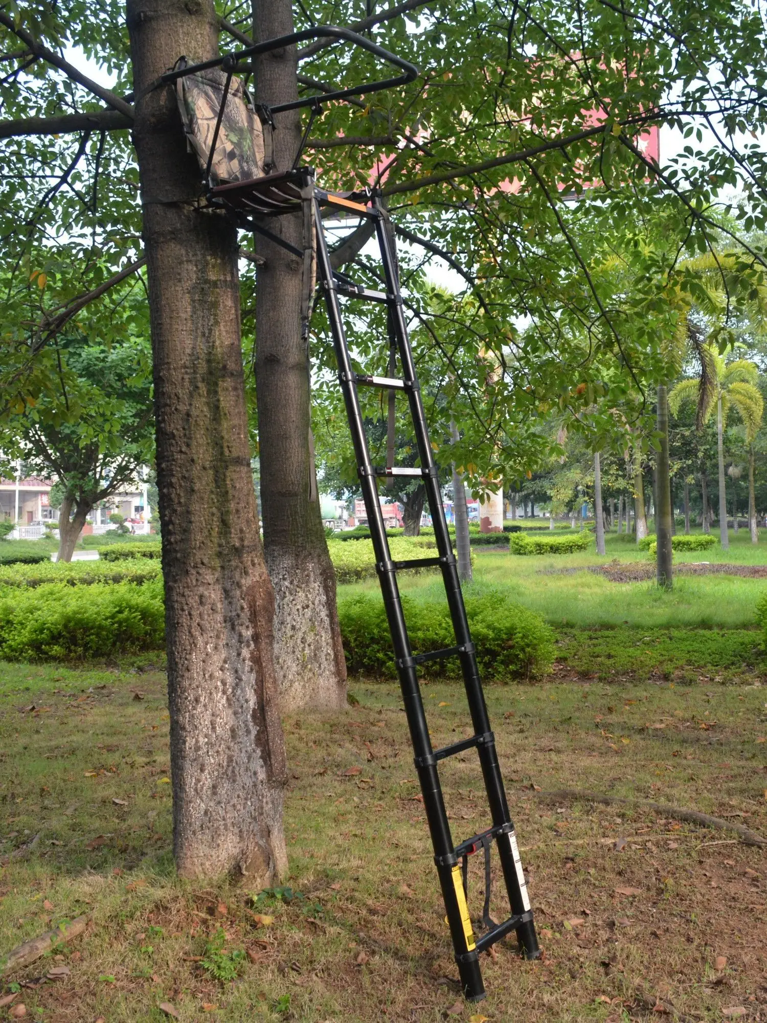 Hunting Telescopic Tree Stand Portable Chair Hunting Ladder Folding  Aluminum Tree Stands Outdoor Deer Highseat Tree Seat Chair - AliExpress, image size:1500x2000