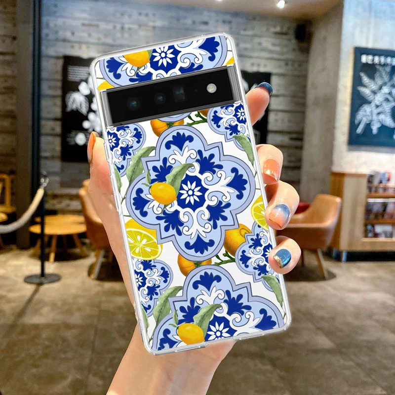 Mediterranean Lemon Soft Silicone Shockproof Clear Phone Case