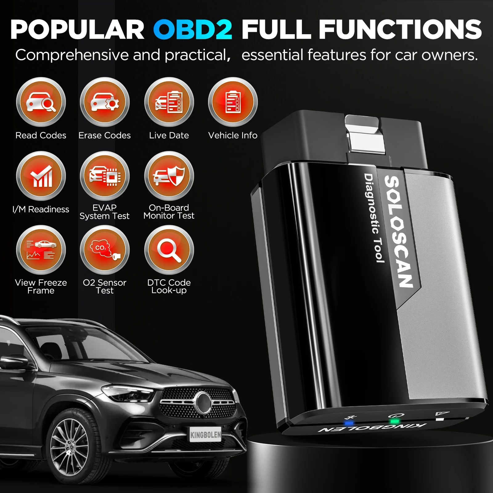 Scanner per auto KINGBOLEN SOLOSCAN OBD2 solo per Mercedes Benz, Maybach, per serie SPRINTER - immagine 5