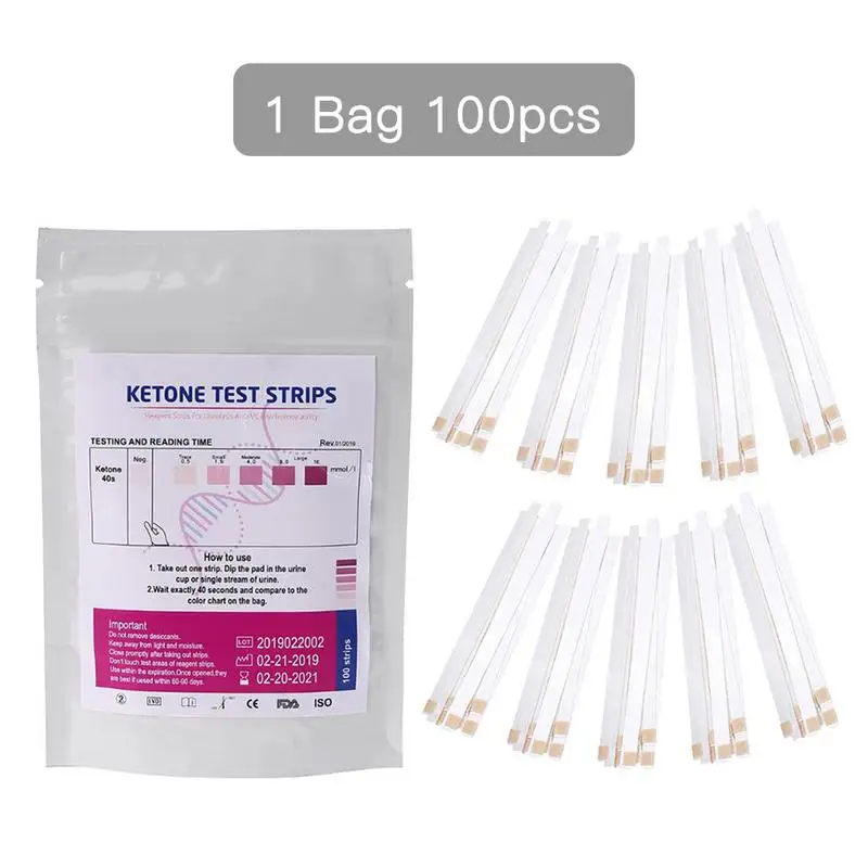 100pcs Urinary Ketone Strips Urine Analysis Keto Strips Reagent Strips Healthy Diet Body Tester For Test Body Fat Health Tools
