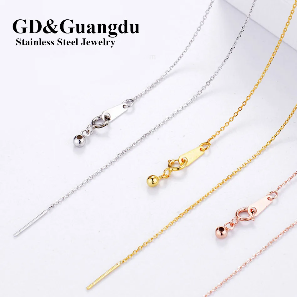 

Регулируемая Длинная цепочка-ожерелье для женщин, из нержавеющей стали 316L