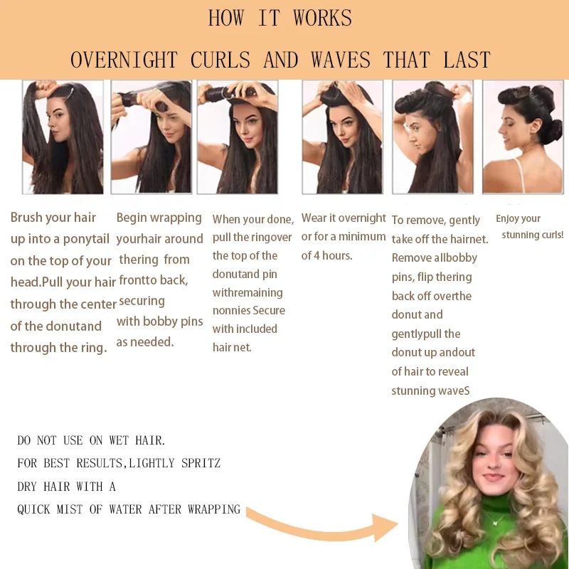 Hair Accessories Heatless Curls Beauty Women Curly Products Hair Curler Rubber Curling Sleep Hairdresser Tools Foam Rollers