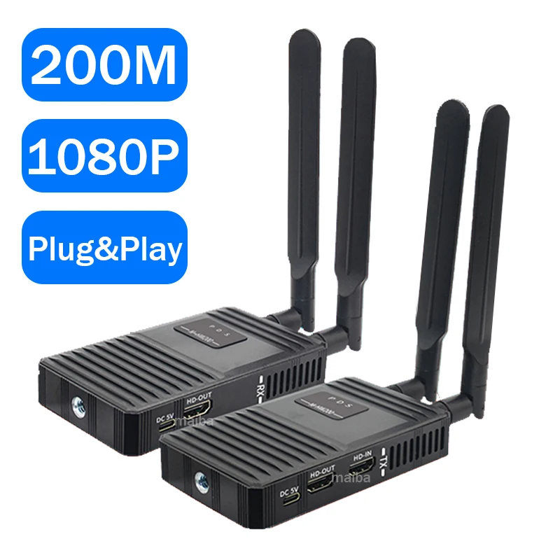 200M Wireless Hdmi Extender 1080P Wifi Hdmi Extender Trasmettitore Supporto 1X2 1X3 1X4 Schermo Display Per Fotocamera Pc Hdtv Proiettore