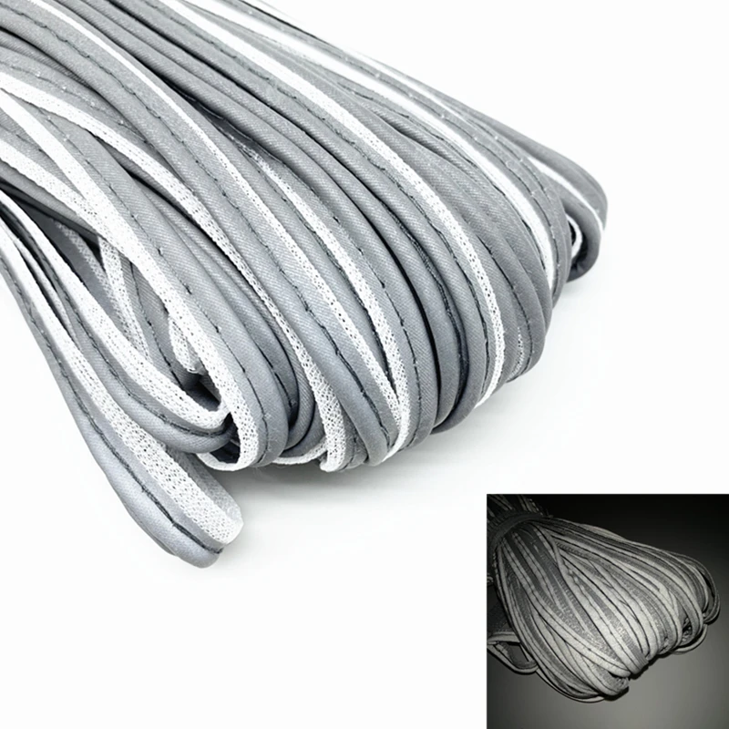 5 Yards 9 mm reflektierendes Band, Kanten-Nähband, Kordel, Seil für Laken, Sofa, Vorhänge, Hüte, Kleidung, verschiedene Stoffe, Nähen, DIY – Detail 17