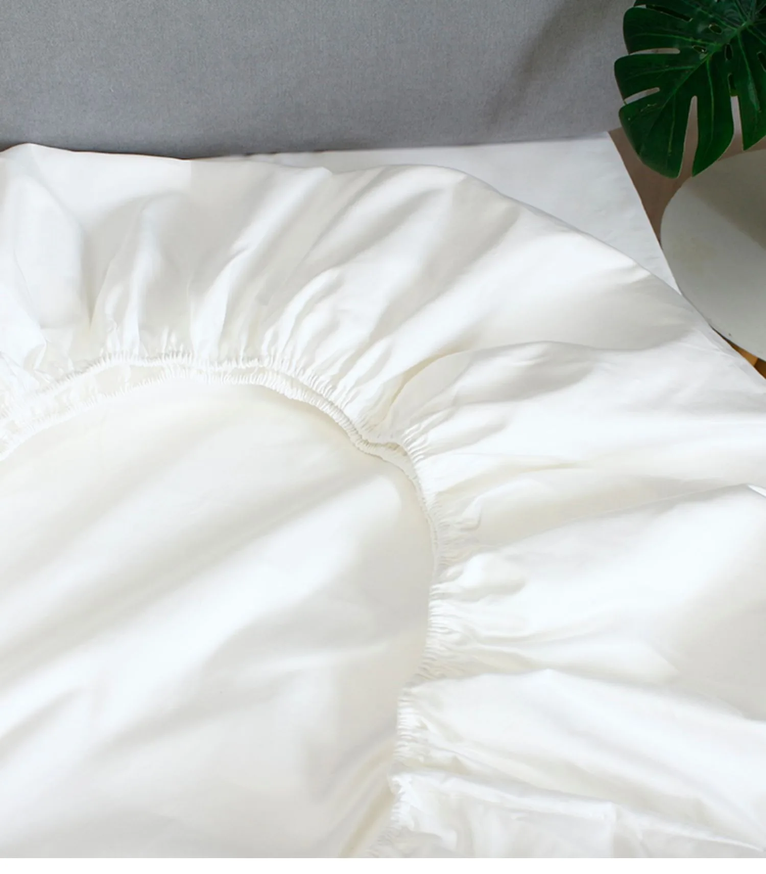 Egyptian Cotton Fitted Sheet, Super King Full Size, White, Gray, Silvery, Kaqi, Ivory Colors, Customize,  1 Piece 2