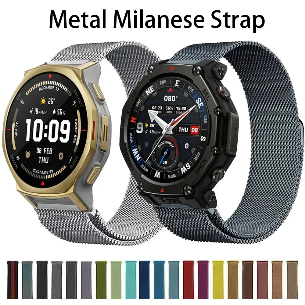 Stainless Steel Magnetic Milanese Strap - 22/20mm Metal Band