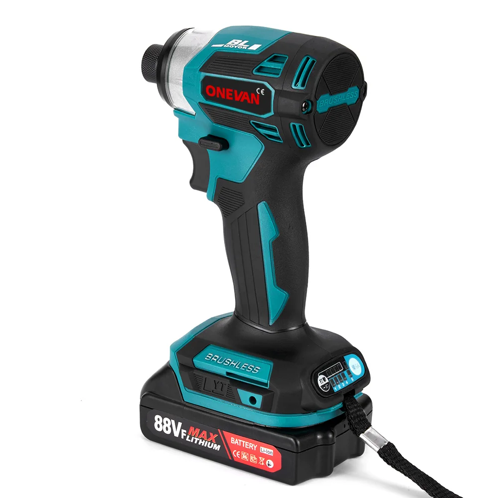 ONEVAN 600N.m Brushless Electric Screwdriver 5-Speed Cordless Electric Impact Driver Kit Drill Tool For Makita 18V Battery Pin