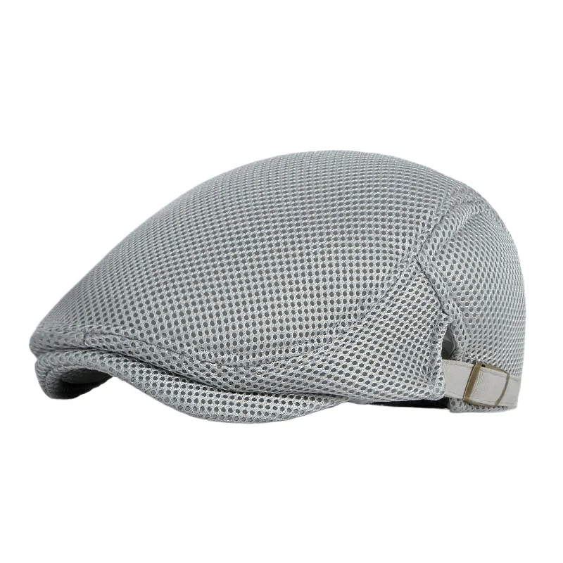 Casual Hat Men Mesh Newsboy Caps British Painters Hats Spring and Summer Ventilate Berets Adjustable Flat Cap Hip Hop Berets
