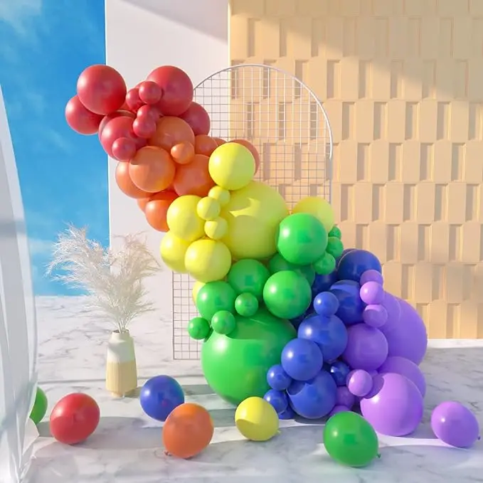 

5/10/12inch Rainbow Latex Balloons 10Pcs Colorful Balloons for Wedding Anniversary Baby Shower Birthday Party Decor Supplies