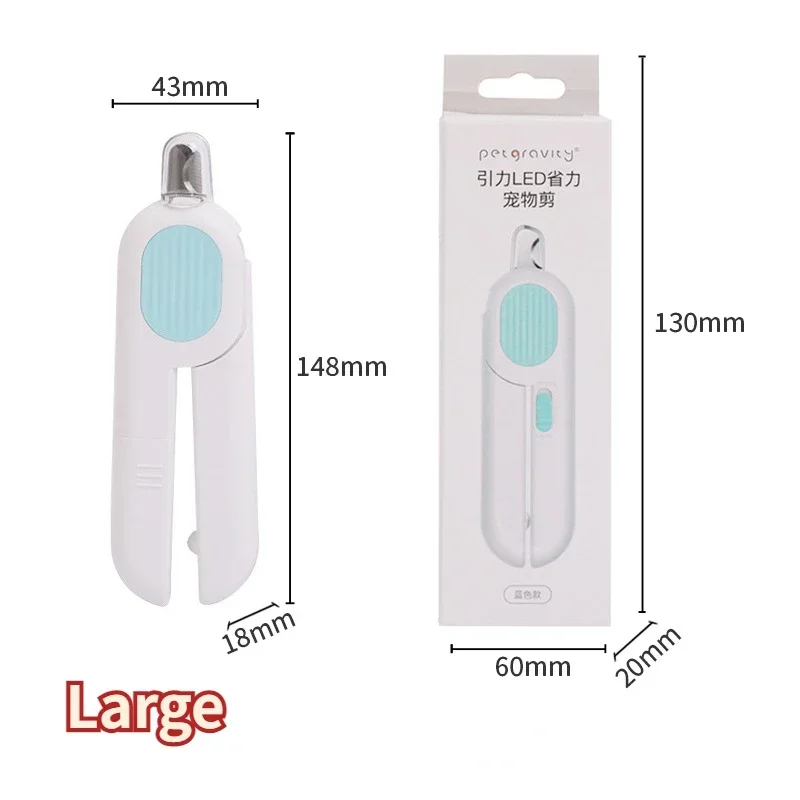Pet Nail Clippers Gravity LED Dog Nail Clippers Multifunctional Teddy Cat Stainless Steel Grooming Scissors