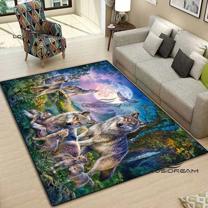 Wolf art Carpets and Rug 3D printing animal Carpet Floor Mat Living Room Bedroom Large Area Soft Carpet Kids Room Rug 4