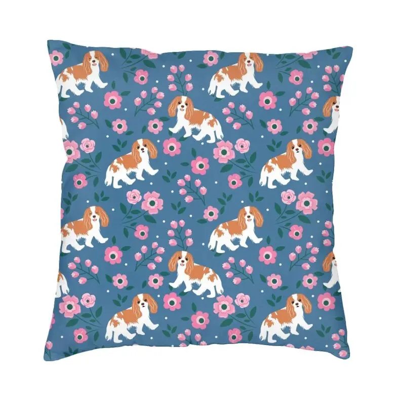 Cavalier King Charles Spaniel Playing In Garden Throw Pillow Case Decoracion Salon Case Stampa 3D Pet Dog Cuscini Cover Sofa